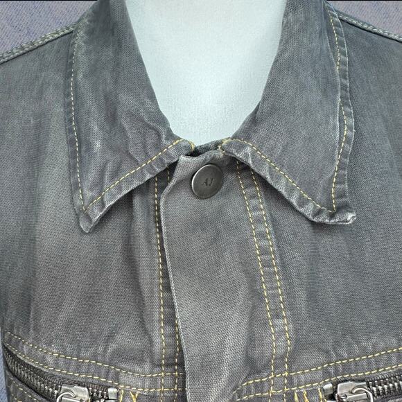 Armani Jeans Men’s Gray Denim Jacket – Made in Italy, Medium - Picture 5 of 7